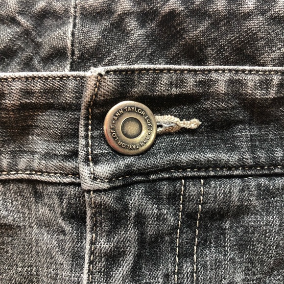 Ann Taylor Loft Stretch Denim Jeans Distressed Black - Picture 3 of 9